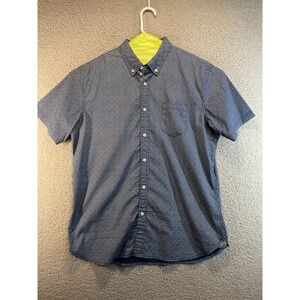 Lee Shirt Mens  Navy  XL Button Down Short Sleeve Stretch Regular Fit